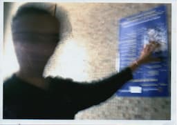 Man with blurred head